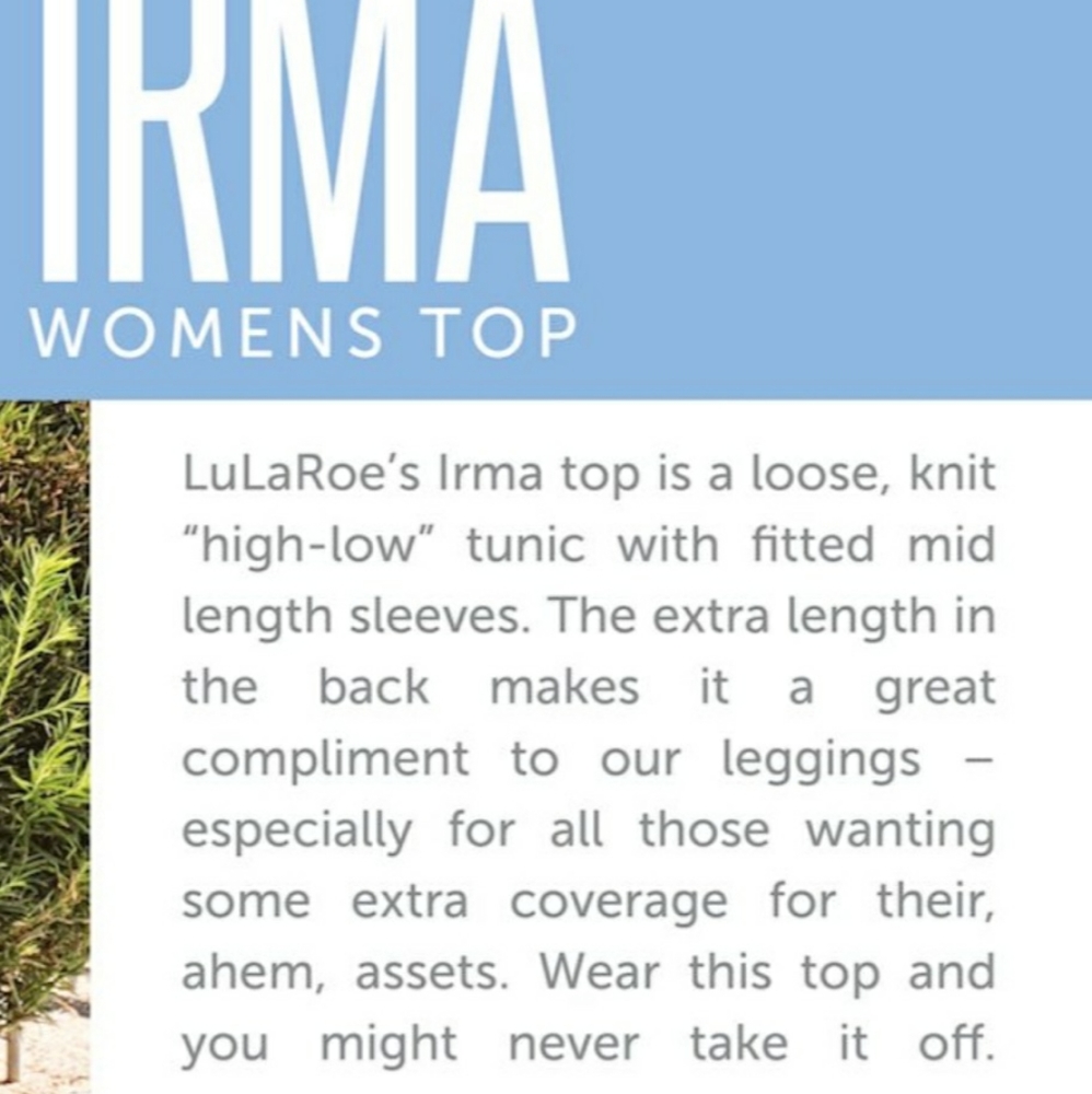 🆕️ Lularoe Irma high-low Tunic - Picture 7 of 7